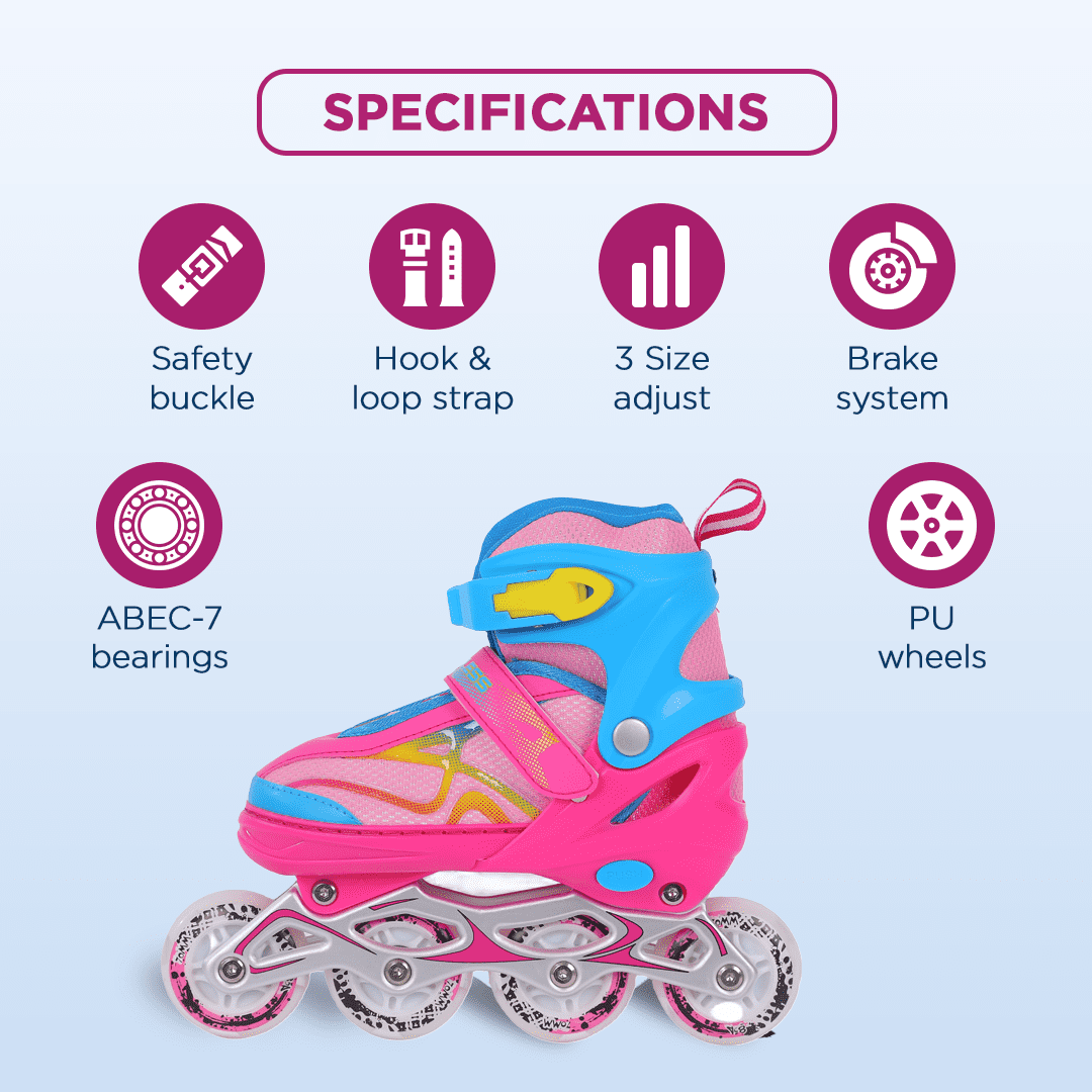 Endless EL-1027MBP Inline Adjustable Skates - Youth Size 6-12