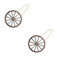 thumbnail image 4 of HOMEMAXS 2pcs Wooden Wheel Wall Hanging Western Wall Art for Country Room Decor Farmhouse Style and Outdoor Wall Decor 3 Screws and 3 Bolts, 4 of 8
