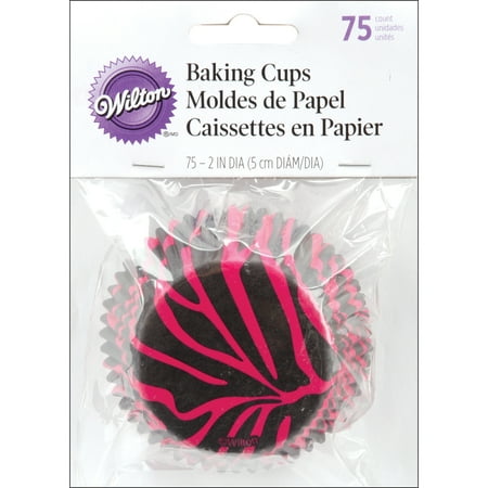 Standard Baking Cups-Pink Zebra 75/Pkg, Pk 6, Wilton