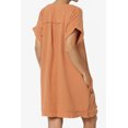 thumbnail image 4 of Robe Mini Babydoll en Gaze de Coton à Manches Courtes Col en V Décontractée pour Femmes, 4 of 7