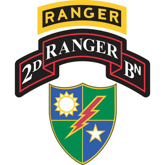 3.8 Inch 2nd Battalion, 75th Ranger Regiment With Ranger Tab Decal