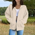 thumbnail image 2 of AJHSAKLt Zip Up Hoodie Custom Hoodies for Men And Women Design Your Own Customized Text Photo Womens Hoodies Beige, 2 of 8