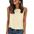 thumbnail image 7 of Admvng Women's Linen Tank Tops Summer Casual Sleeveless Round Neck Tank Shirts, 7 of 7