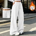 thumbnail image 2 of Ozmmyan 2026 Fleece Wide Leg Sweatpants for Womens High Waist Drawstring Baggy Lounge Pants with Pockets, 2 of 6