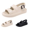 thumbnail image 4 of XIMIN Women Men Clogs Cloud Comfort Platform Sandals with Hook Loop Back Adjustable Heel Strap Slip on Flat Slides Sandals EVA Summer Quick Drying Pillow Shoes, 4 of 4