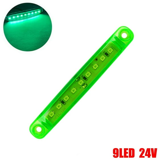 LIKEM 1pc 24V 9 LED Auto Side Marker Indicator Lights Car External Lights Tail Light, green