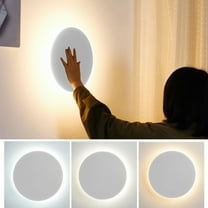 Twfbrm Round Wall Sconce Modern Outdoor Lights, Small Wall Mount Light Fixture, LED Dimmable Movie Sconces for Living Room Bedroom Hallway Stairway