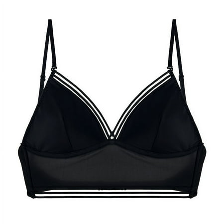 Megngio Ice Silk Large Backless Bra Ultra-thin No Steel Ring Neck Bra Dress Vacation Invisible Underwear for Women
