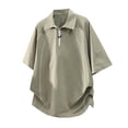 thumbnail image 4 of Men's Raglan Short Sleeve Quarter Zip Golf Shirt Big & Tall Oversized Loose Fit Workout Top Breathable Quick Dry Moisture Wicking Streetwear Tee Side Slits, 4 of 5