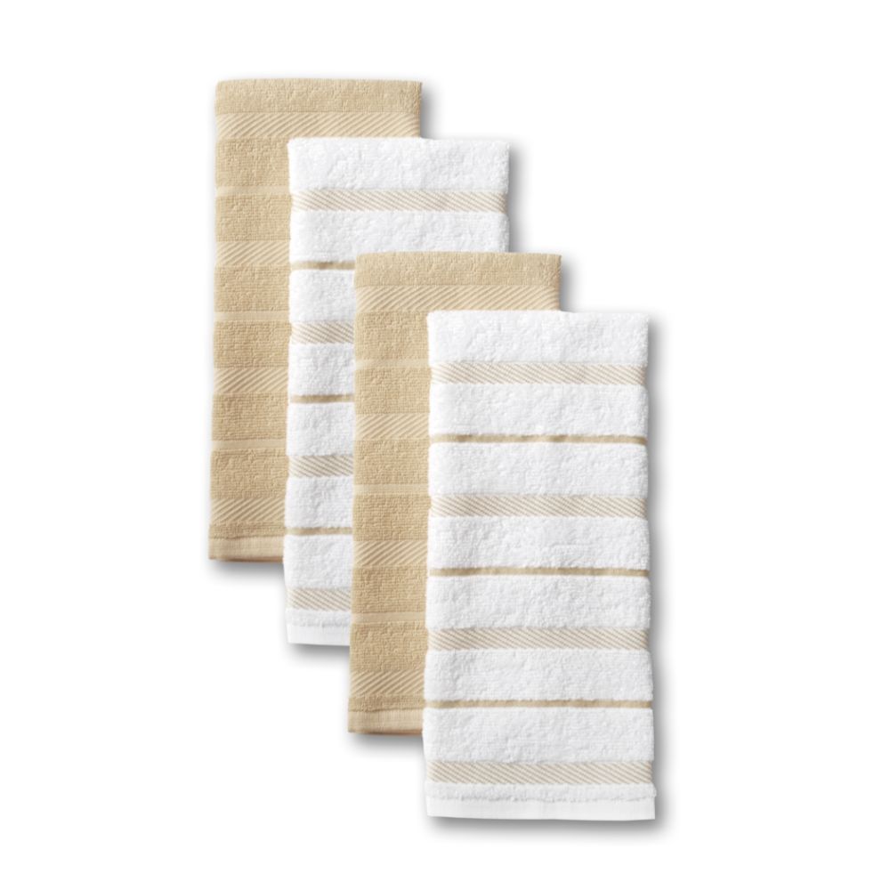 KitchenAid Albany Kitchen Towels, Sand, Set of 4, Available in Multiple