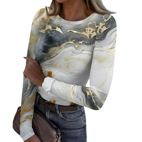 Womens Long Sleeve Tops 2026 Basic Lightweight Casual Loose Shirts Chic Spring and Autumn Pullover