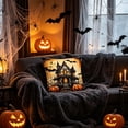 thumbnail image 6 of Halloween Theme Pillow Cover,18x18 Inch,Goth Witchy Decor,Spooky Fall Decor Pillow Covers,Hidden Zipper for Sofa Couch Bedroom Home Halloween Decor, 6 of 6