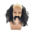 thumbnail image 2 of Accesorio de vestuario de peluca caldera y barba para el juego de rol de fiesta de Halloween Negro, 2 of 8