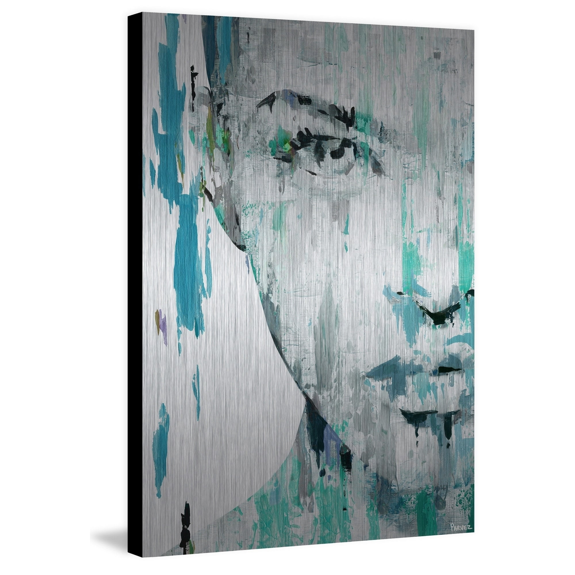Parvez Taj Half Face Portrait Aluminum Wall Art