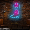 thumbnail image 3 of Glowneon Cowgirl Boots Led Light Up, Western Cowboy Home Bar Wall Art, 3 of 5