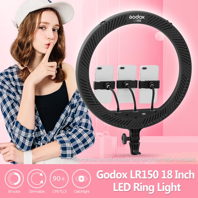 Amdohai Godox LR150 18 Inch LED Ring Light Studio Photography Fill-in Light 3000K-6000K Bi-Color