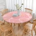 thumbnail image 3 of Pink Gold Marble Pattern Round Fitted Tablecloth with Elastic Edge,Dining Table Cover Waterproof,Outdoor Round Tablecloth for Camping,Dining,Indoor and Outdoor, 3 of 7