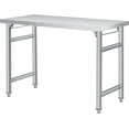 thumbnail image 1 of 48" x 24" Stainless Steel Folding Table - 520 LBS Commercial Foldable Prep Table, Open Base Worktable with Adjustable Undershelf and Feet, for Home Kitchen Restaurant Garage Warehouse, Heavy Duty, 1 of 6