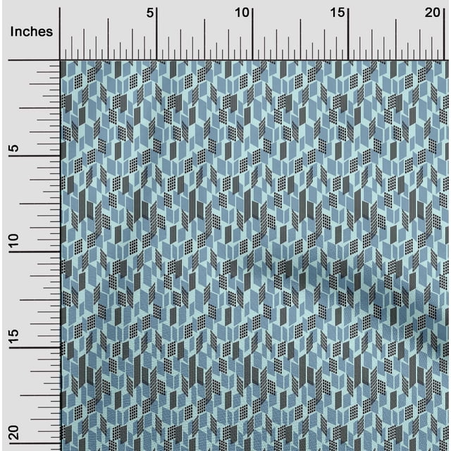 oneOone Silk Tabby Fabric Parallelogram Geometric Print Fabric By Yard 42 Inch Wide