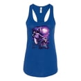 thumbnail image 2 of Wild Bobby, Fantasy Wolf Howling at The Full Moon Animal Lover Ladies Racerback Tank Top, Royal, Medium, 2 of 3