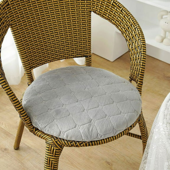 HBBKVI 14" × 14" Plush Seat Cushion, Round Soft Chair Cushion, Chair Pads for Indoor Outdoor Gray