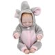 thumbnail image 1 of Mini Baby Doll Lifelike Silicone Close Eyes Bath Toys Girls Doll Toy for Newborns Gray Pink Doll, 1 of 5