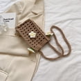 thumbnail image 2 of Bolso tejido a ganchillo Monedero de mujer Bolso de punto hecho a mano Bolso diario para niñas Mujer (Caqui), 2 of 5