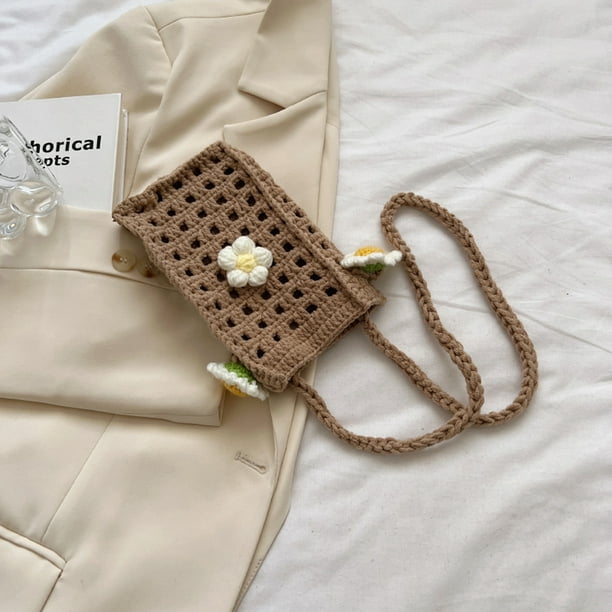 GSenhui Bolso De Mano De Paja Para Mujer, Tejido De Ganchillo, Bolso De