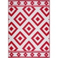 thumbnail image 5 of Playa Rug Reversible Indoor/Outdoor 100% Recycled Plastic Floor Mat/Rug - Weather, Water, Stain, Fade and UV Resistant - Milan- Red & White (8'x10'), 5 of 6