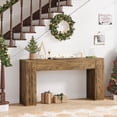 thumbnail image 5 of Condemo 55 inch Farmhouse Console Table with 2 Drawers and LED Light, Rustic Brown, 5 of 7