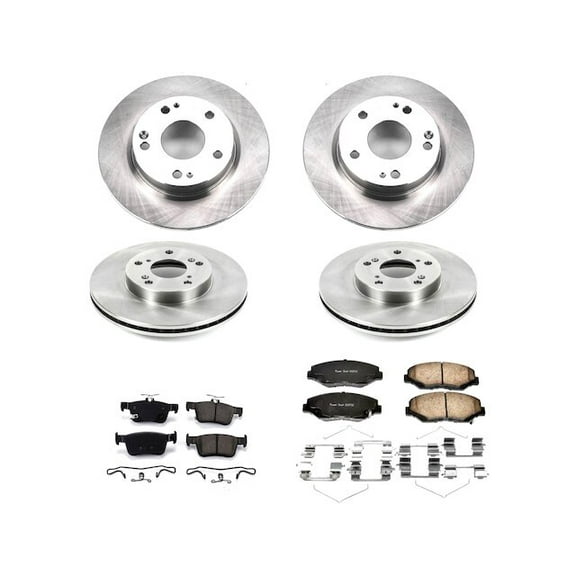 Front and Rear Brake Pad and Rotor Kit - Compatible with 2016 - 2021 Honda Civic 2.0L 4-Cylinder 2017 2018 2019 2020