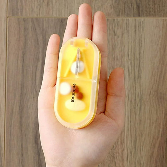 Compact avec Cutter, Taille de Poche Anti-Poussière Mignon Distributeur de Séparateur Jaune Dortoir