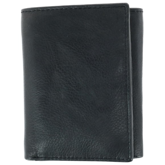 CTM®  American Bison Leather RFID Trifold Wallet (Men's)