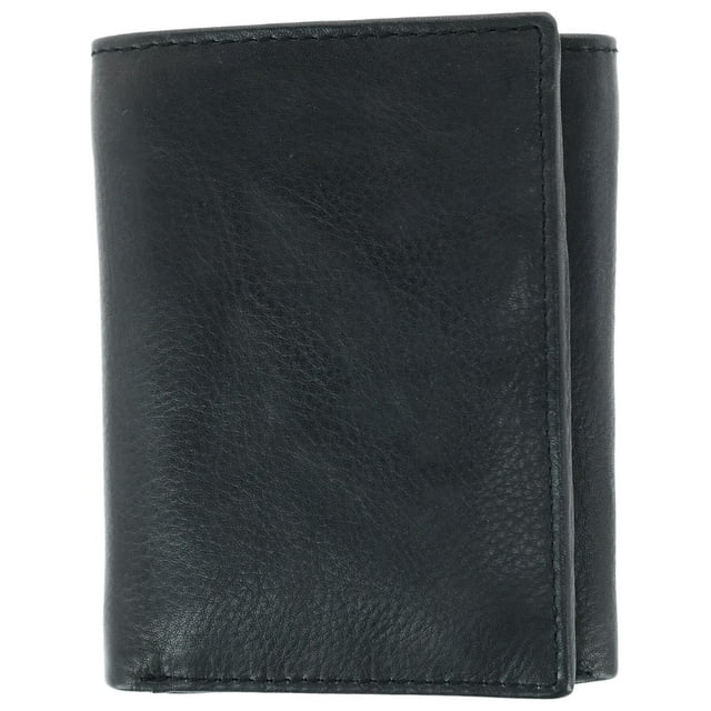 CTM® American Bison Leather RFID Trifold Wallet (Men's)
