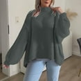thumbnail image 1 of Hot6sl Womens Solid Color Casual Loose Sweater High Neck Sweater, 1 of 6