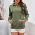 thumbnail image 4 of Baqcunre Womens Sweaters Women's Solid Color Long Sleeved Loose Casual Hooded Drawstring Pocket Plush Sweater Womens Sweatshirts Womens Fall Tops Mint Green XL, 4 of 9