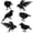 Black-6pcs, variant on Halloween Decoration Birds, 2 Pack Realistic Black Feathered Crow Figurines, Halloween Bird Tabletop Decor Ornaments