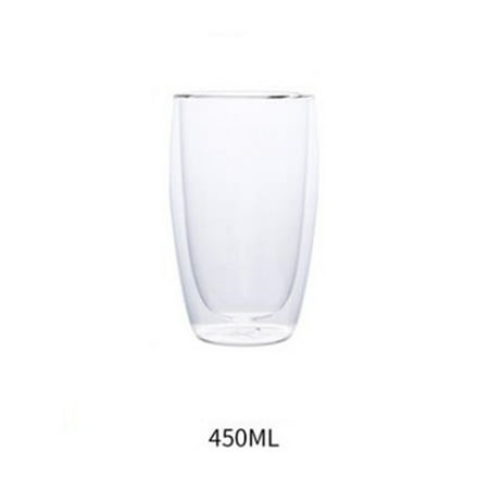 

Pudcoco 250/350/450mL Drinking Tea Cup High Boron Glass Cup Transparent Double Wall Heat Insulation Smooth Egg-shaped Coffee Cup