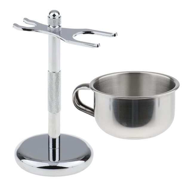 Conjunto de Taza de Jabón de Afeitar de Barba para Hombres jinwen de acero Inoxidable Soporte para brocha de afeitar