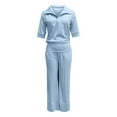 thumbnail image 4 of GILIGEGE Two Piece Sets for Women Track Suits for Women Set Stretchy Comfy Solid Travel Set Womens Clothing 2 Piece 2025 Blue Xl, 4 of 7