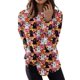 thumbnail image 1 of Blusa de algodón con cuello redondo y manga larga para mujer, estilo informal, con estampado a la moda, cuello redondo, 1 of 5