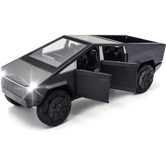 Cybertruck Model: 1/24 Diecast Metal Toy Trucks with Lights and Sounds, Mini Vehicles Toys for Boys, Ages 3 and Up (Gray) Gray Gray