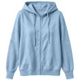 thumbnail image 4 of XIAOCHA Mens Solid Zip Up Hoodie Relaxed Fit Fall Daily Long Sleeve Hooded Sweatshirts, 4 of 4