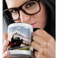 thumbnail image 2 of 3drose, Steam Train, 15oz Two-tone Black Mug, 2 of 6