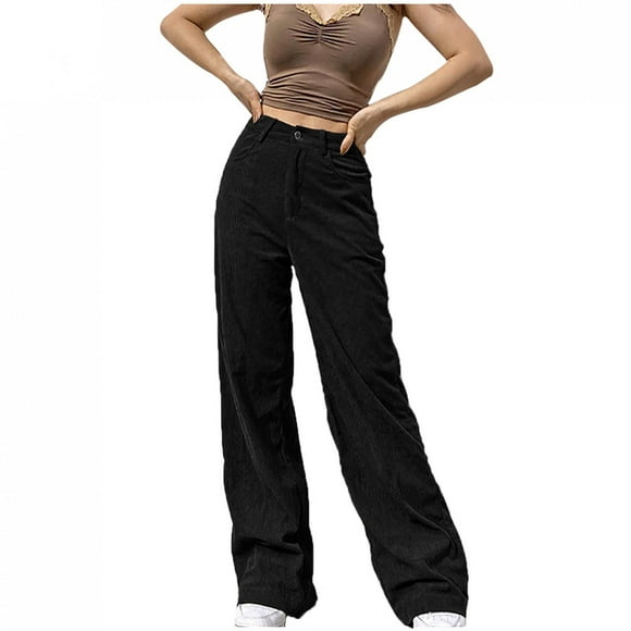 TopLLC Cargo Pants Wowomen Baggy Jeans with Pocket, Plus Size High Waist Wide Leg Denim Pants Fashion Straight Trousers Streetwear Pants