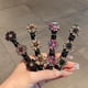 thumbnail image 4 of Mini pinzas para el cabello de doble capa con diamantes de imitación, pinzas antideslizantes con estilo floral para mujeres y niñas, 4 of 5