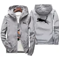 thumbnail image 5 of Primavera otoño hombres de gran tamaño protector solar rompevientos impreso chaqueta con capucha simplicidad moda adecuada para montañismo Camping, 5 of 5