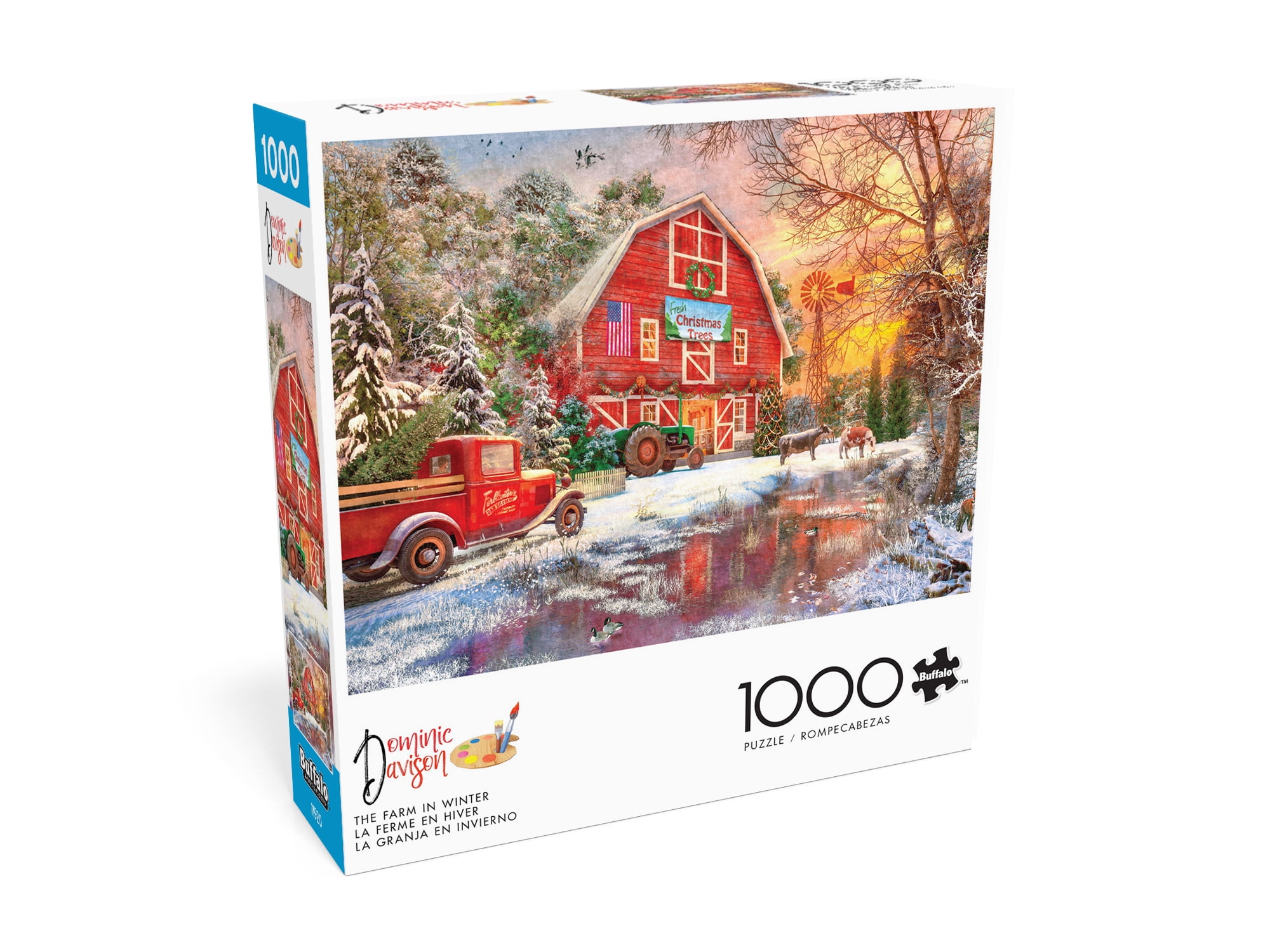 Buffalo Games The Farm in Winter 1000-Piece Interlocking Jigsaw Puzzle for Adults Ages 14-99 Years