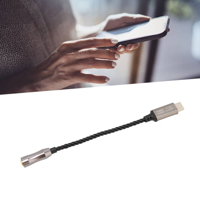 Amplificador de auriculares, Cobre Plato -PLETADO DE 120DB DE 120DB 15 cm/5.9in Tipo C A 3,5 mm Adaptador de Amplificador de Auriculares para laptop