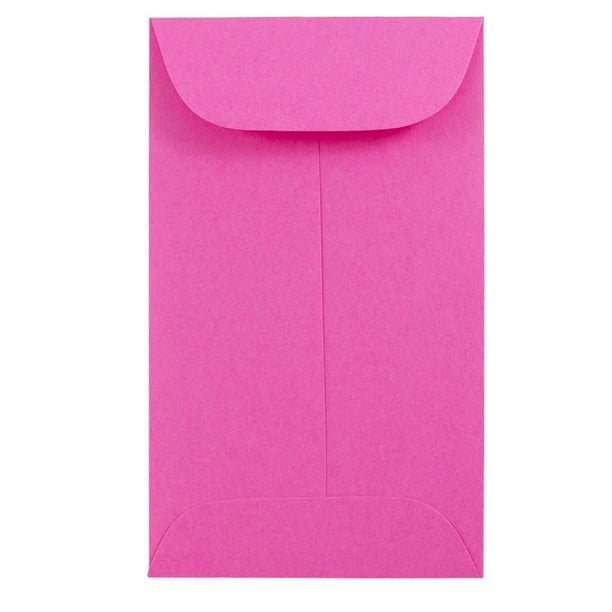 JAM 3 Coin Envelopes, 2.5x4.25, 100/Pack, Ultra Fuchsia